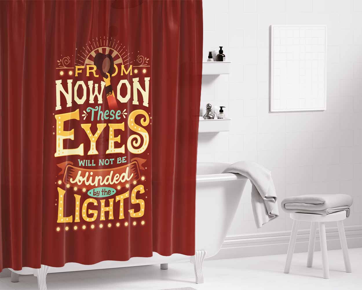 From Now On Bathroom Shower Curtain Fabric Waterproof | 66 X 72 Inch