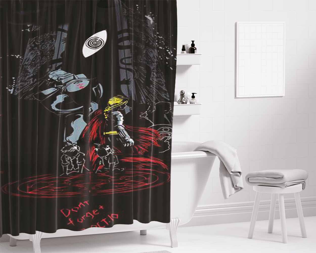 Fullmetal Tee Bathroom Shower Curtain Fabric Waterproof | 66 X 72 Inch