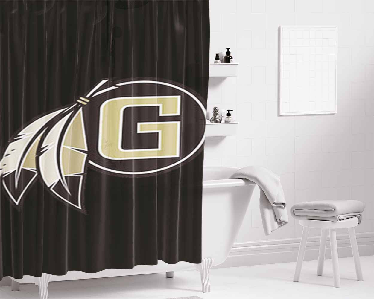 Gafney Logo Black Bathroom Shower Curtain Fabric Waterproof | 66 X 72 Inch