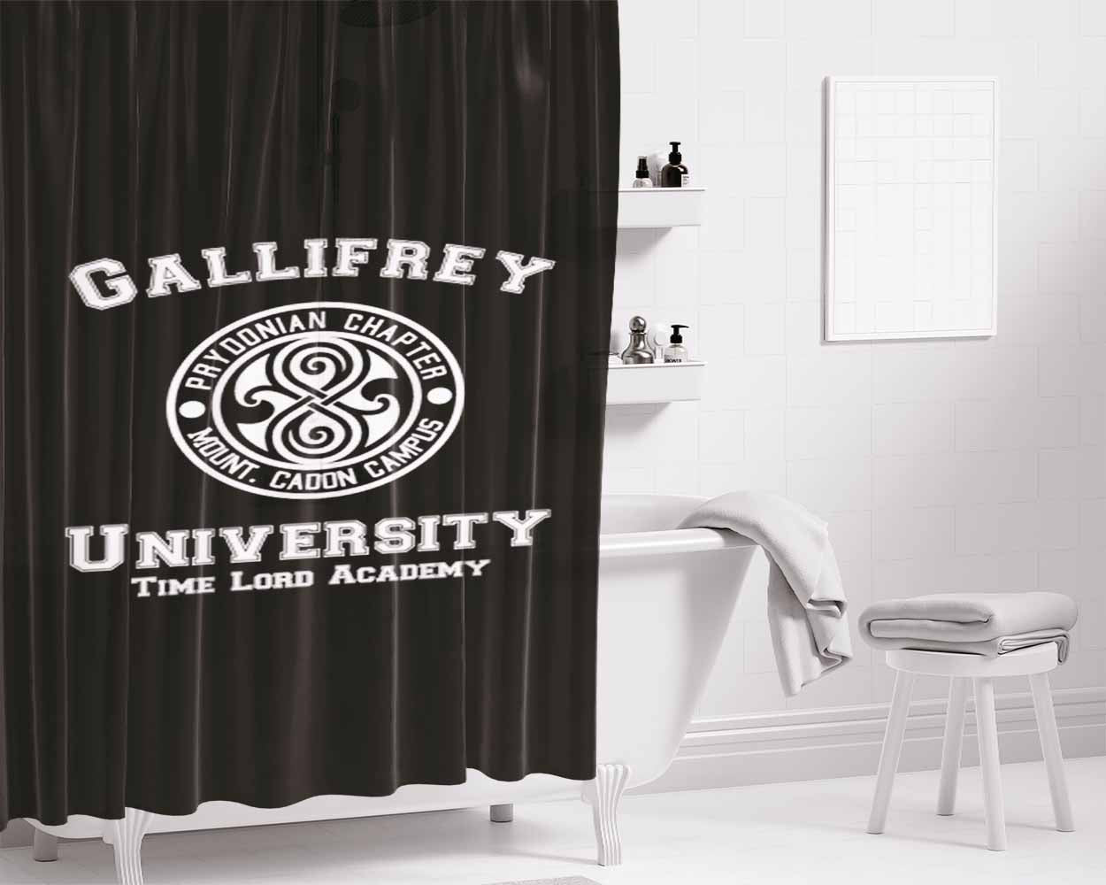 Gallifrey University Bathroom Shower Curtain Fabric Waterproof | 66 X 72 Inch