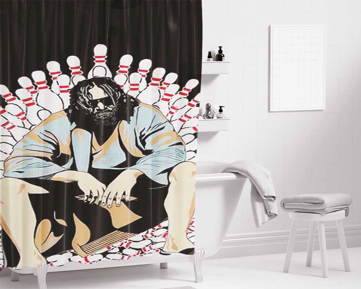 Game Of Dudes Black Bathroom Shower Curtain Fabric Waterproof | 66 X 72 Inch