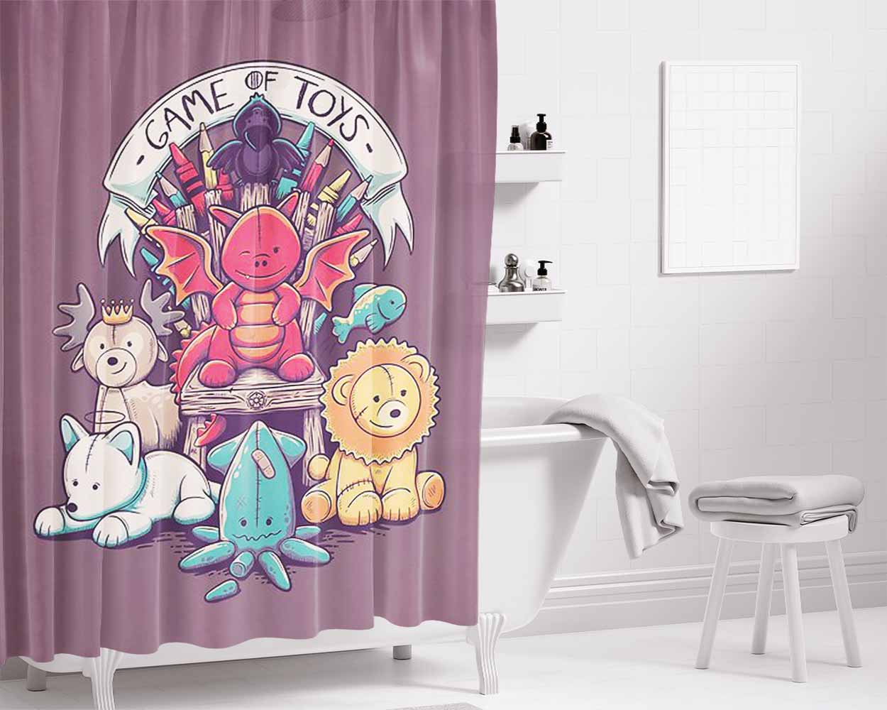 Game Of Toys Bathroom Shower Curtain Fabric Waterproof | 66 X 72 Inch