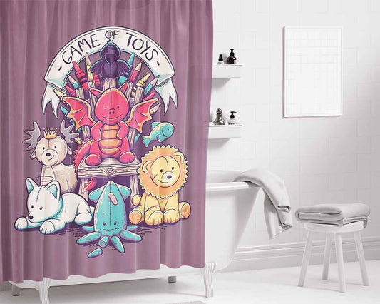 Game Of Toys Bathroom Shower Curtain Fabric Waterproof | 66 X 72 Inch