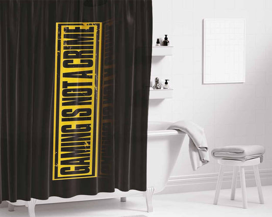 Gaming Is Not A Crime Bathroom Shower Curtain Fabric Waterproof | 66 X 72 Inch