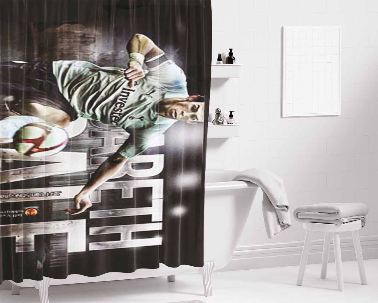 Gareth Bale Artwork Bathroom Shower Curtain Fabric Waterproof | 66 X 72 Inch