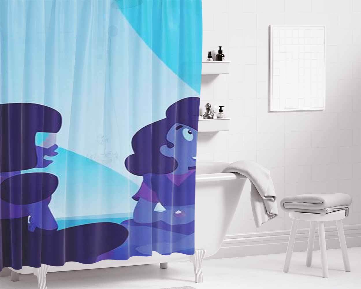 Garnet And Stevonnie In Mindful Education Bathroom Shower Curtain Fabric Waterproof | 66 X 72 Inch