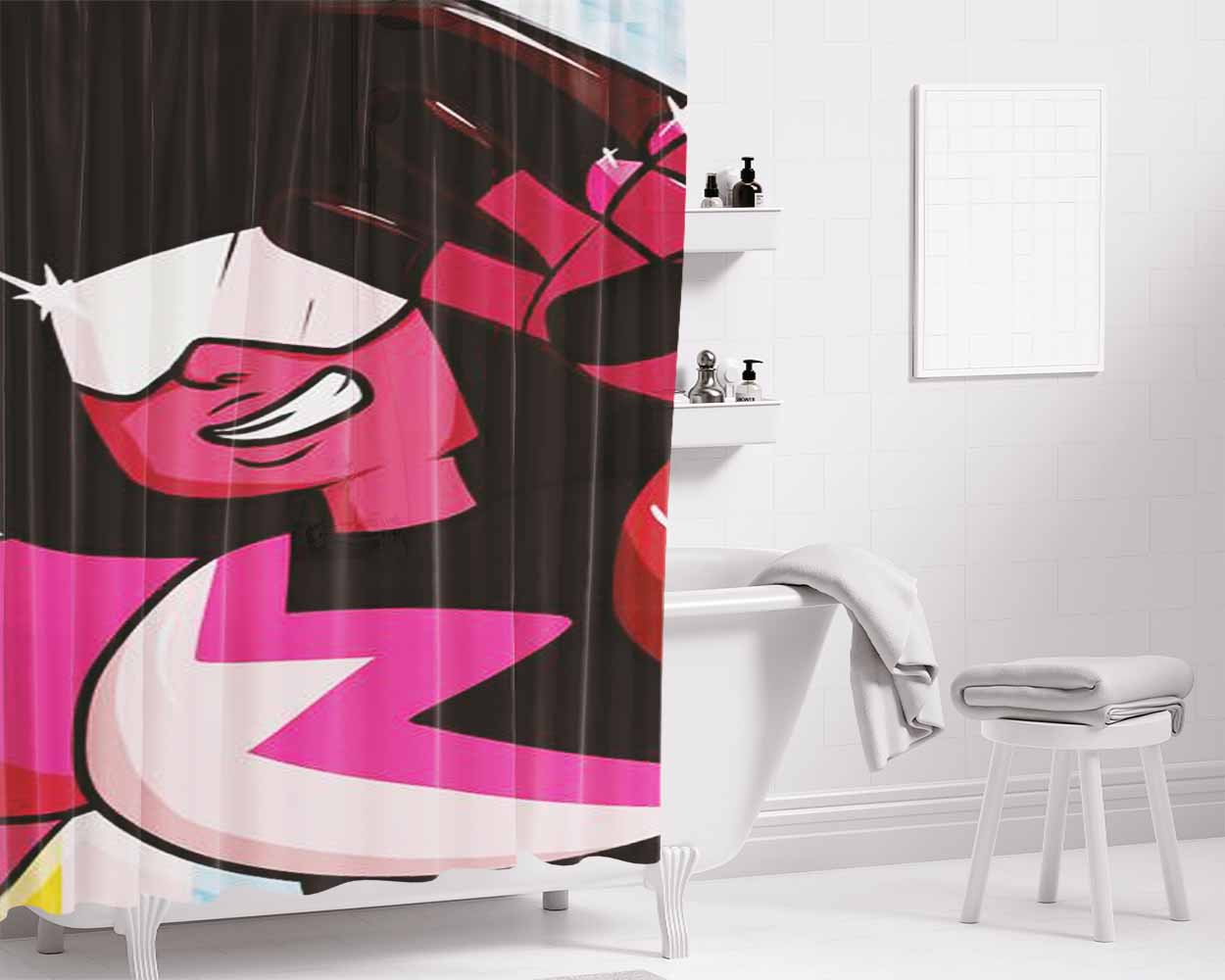 Garnet Bathroom Shower Curtain Fabric Waterproof | 66 X 72 Inch