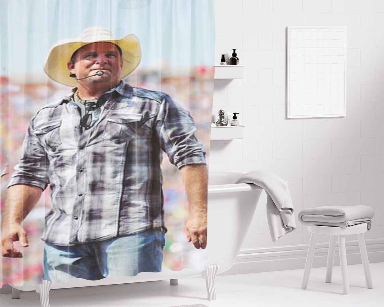 Garth Brooks Bathroom Shower Curtain Fabric Waterproof | 66 X 72 Inch