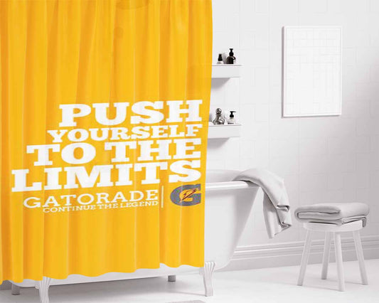 Gatorade Push Yourself Bathroom Shower Curtain Fabric Waterproof | 66 X 72 Inch