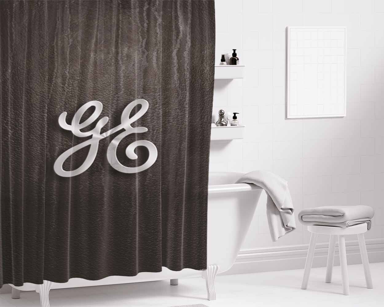 General Electric Leather Bathroom Shower Curtain Fabric Waterproof | 66 X 72 Inch