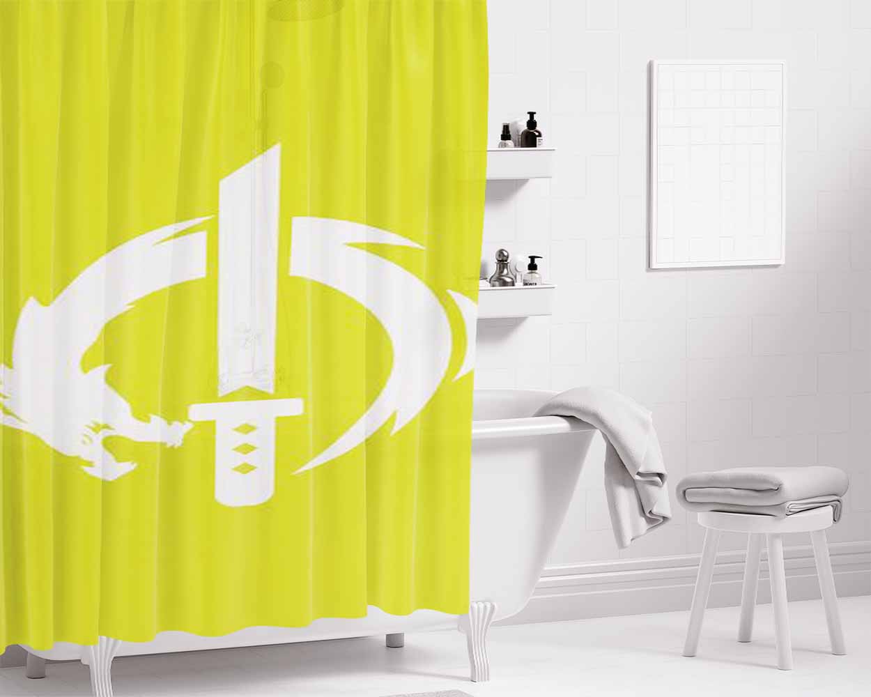 Genji Sword Bathroom Shower Curtain Fabric Waterproof | 66 X 72 Inch