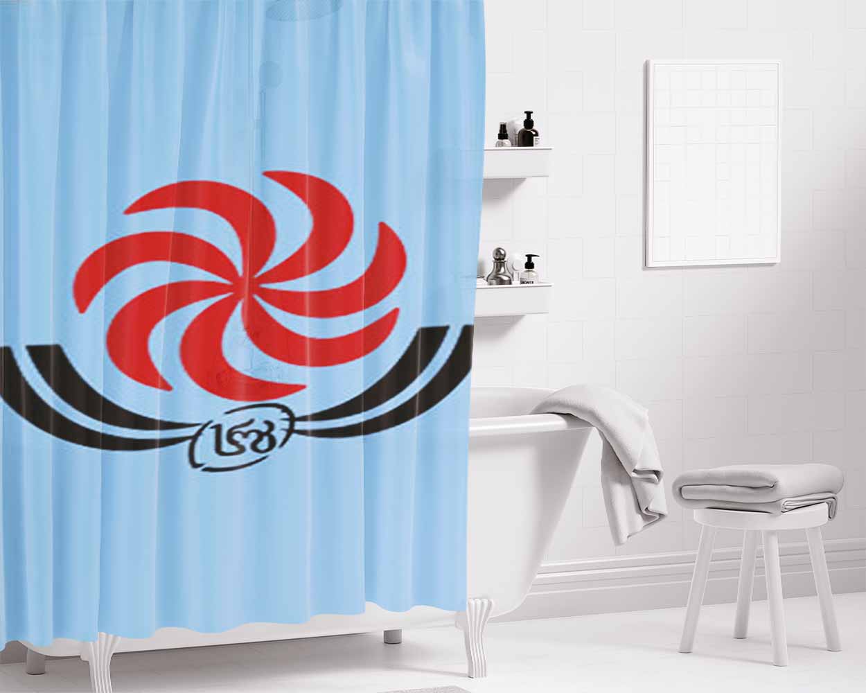 Georgia Logo Bathroom Shower Curtain Fabric Waterproof | 66 X 72 Inch