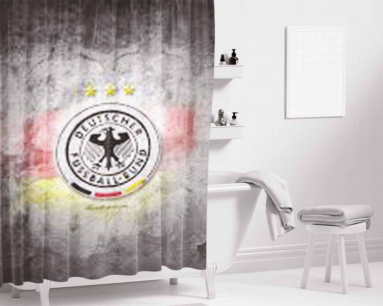 Germany Football Logo 2 Bathroom Shower Curtain Fabric Waterproof | 66 X 72 Inch