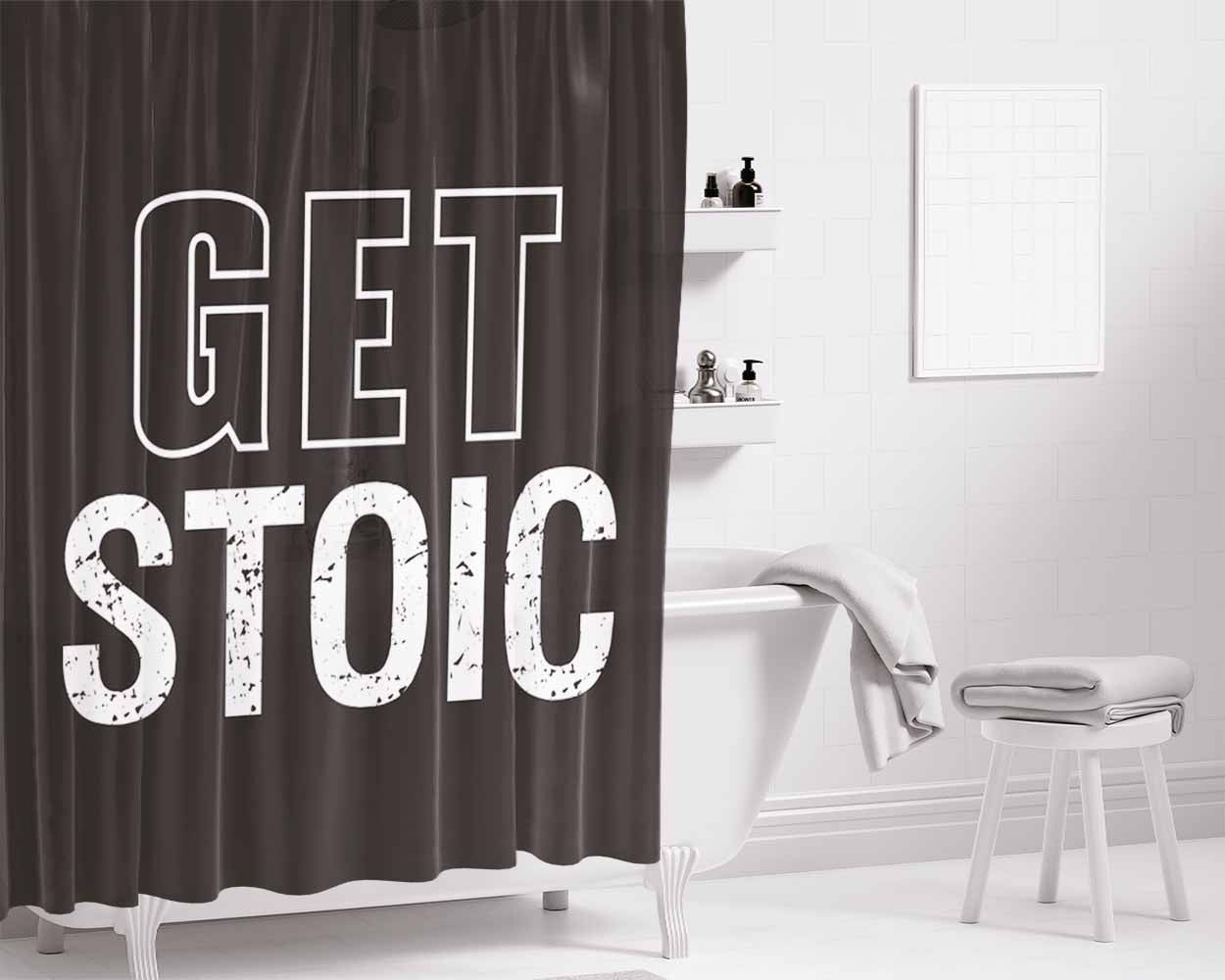 Get Stoic Bathroom Shower Curtain Fabric Waterproof | 66 X 72 Inch