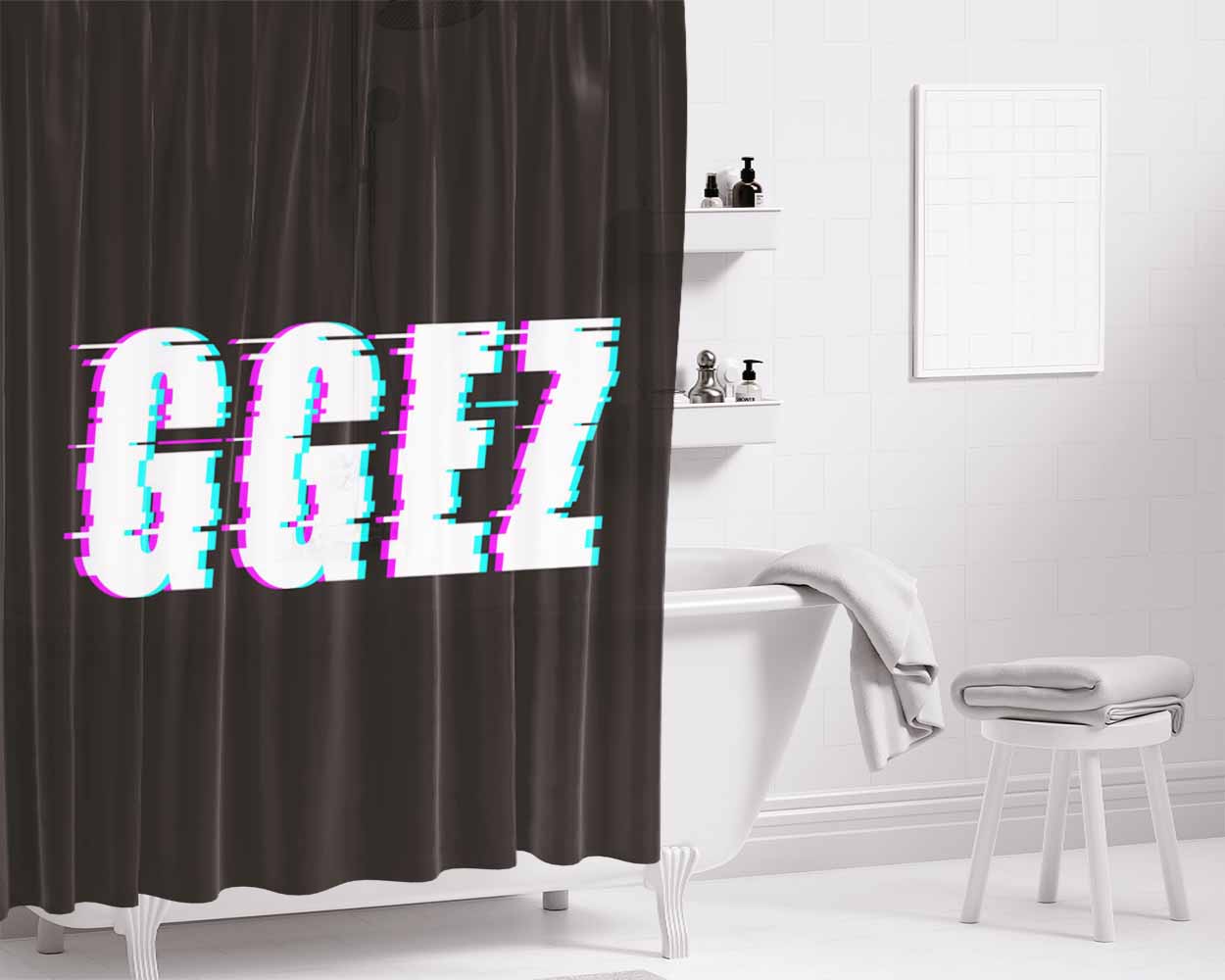 Ggez Bathroom Shower Curtain Fabric Waterproof | 66 X 72 Inch