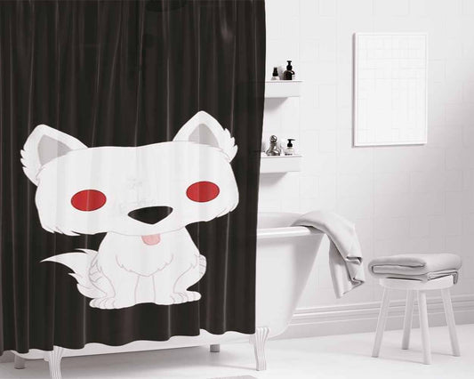 Ghost Puppy Bathroom Shower Curtain Fabric Waterproof | 66 X 72 Inch