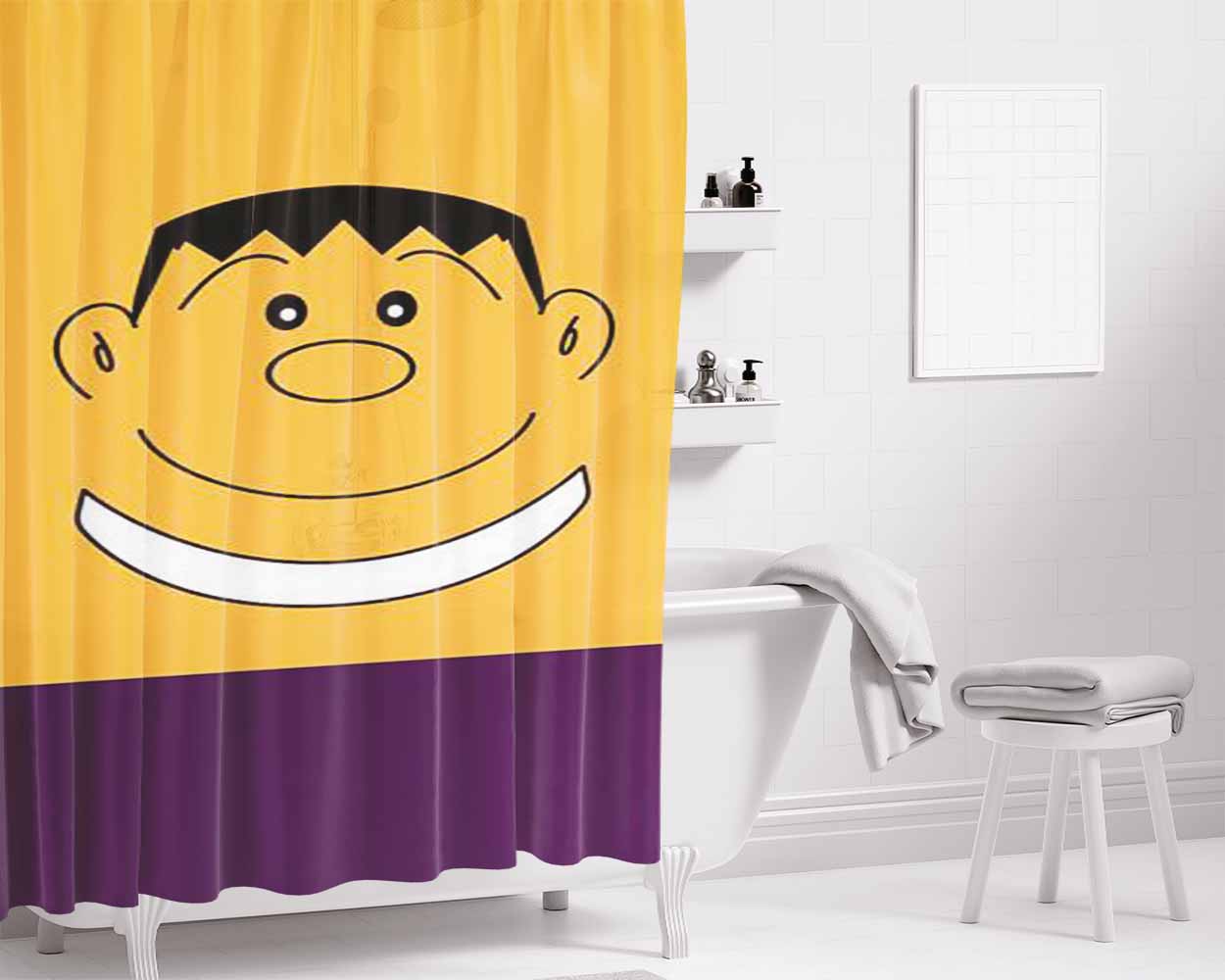 Giant Minimalist Bathroom Shower Curtain Fabric Waterproof | 66 X 72 Inch