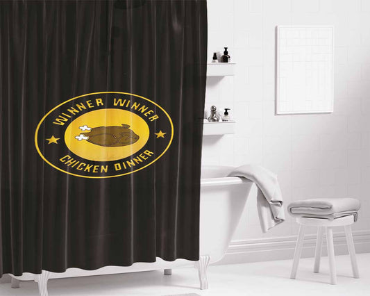 Gift For Chef Winner Chicken Dinner Bathroom Shower Curtain Fabric Waterproof | 66 X 72 Inch
