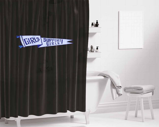 Girls Support Girls Girl Power Bathroom Shower Curtain Fabric Waterproof | 66 X 72 Inch