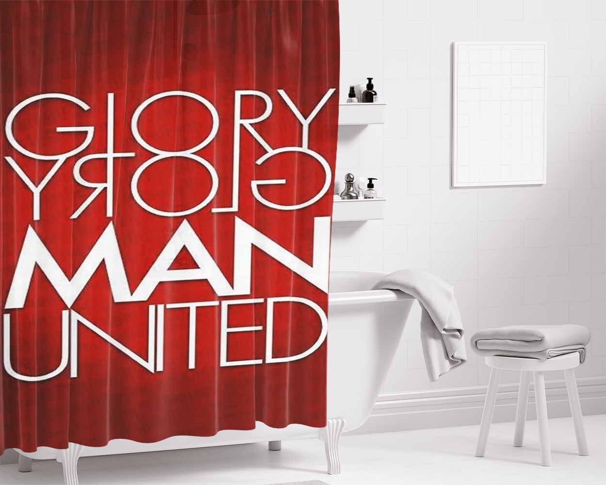Glory Man United Bathroom Shower Curtain Fabric Waterproof | 66 X 72 Inch