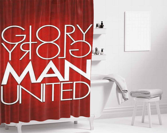Glory Man United Bathroom Shower Curtain Fabric Waterproof | 66 X 72 Inch