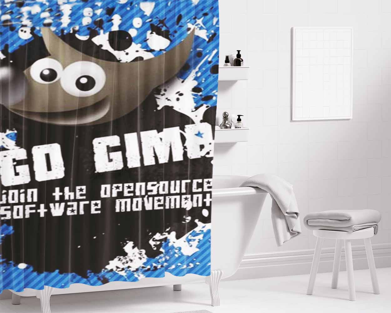 Go Gimp Bathroom Shower Curtain Fabric Waterproof | 66 X 72 Inch