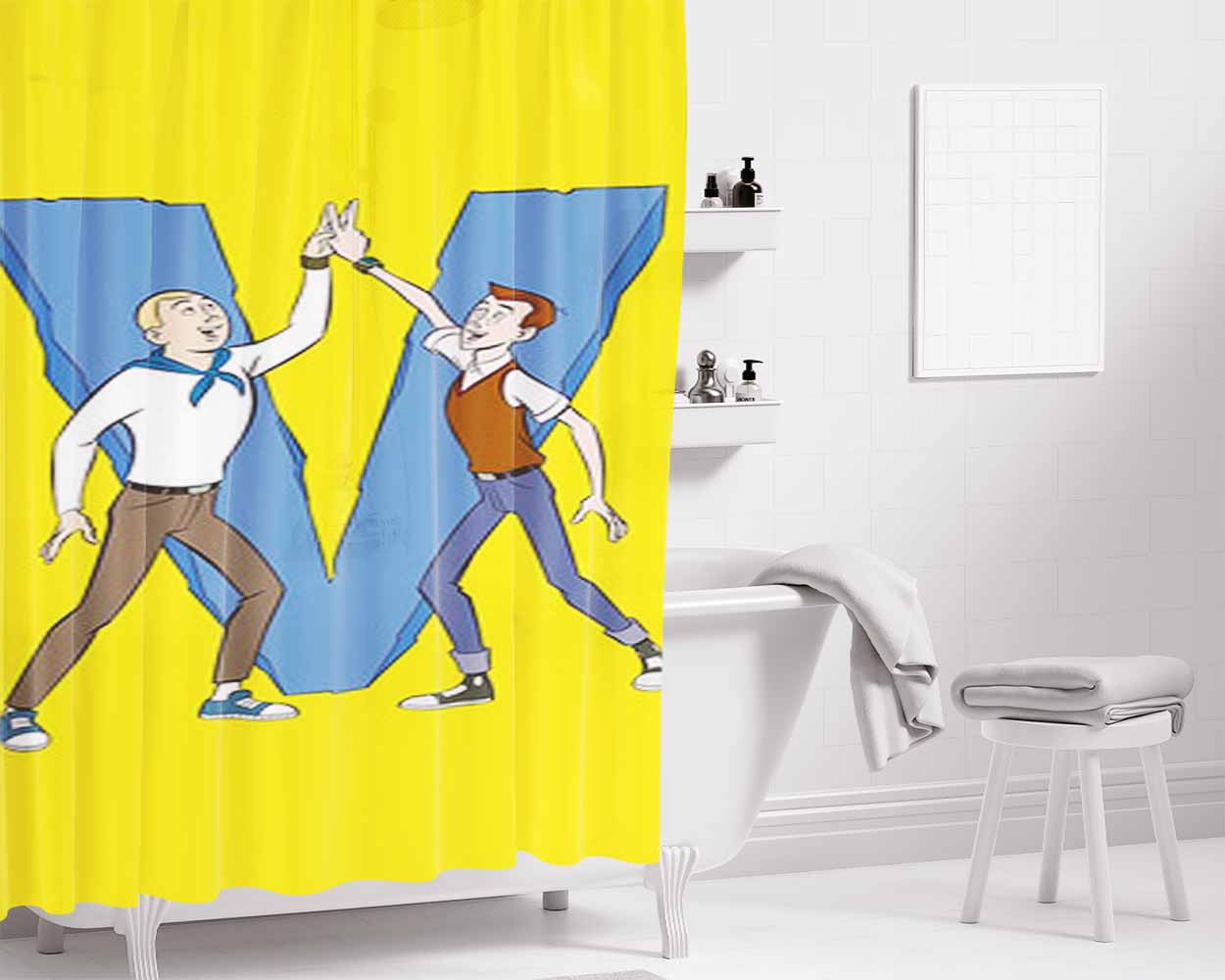 Go Team Venture The Venture Bros Bathroom Shower Curtain Fabric Waterproof | 66 X 72 Inch