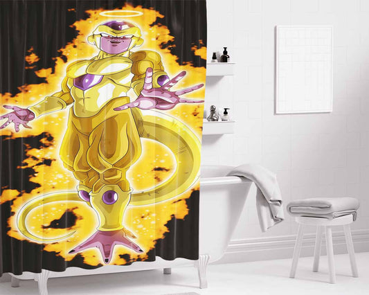 Golden Frieza Bathroom Shower Curtain Fabric Waterproof | 66 X 72 Inch