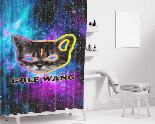 Golf Wang On Galaxy Bathroom Shower Curtain Fabric Waterproof | 66 X 72 Inch