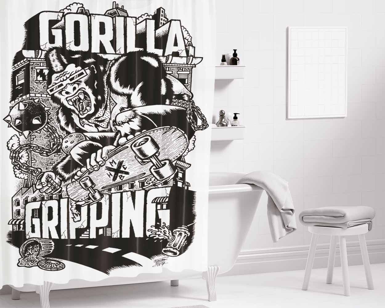 Gorilla Gripping Bathroom Shower Curtain Fabric Waterproof | 66 X 72 Inch