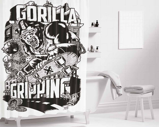 Gorilla Gripping Bathroom Shower Curtain Fabric Waterproof | 66 X 72 Inch
