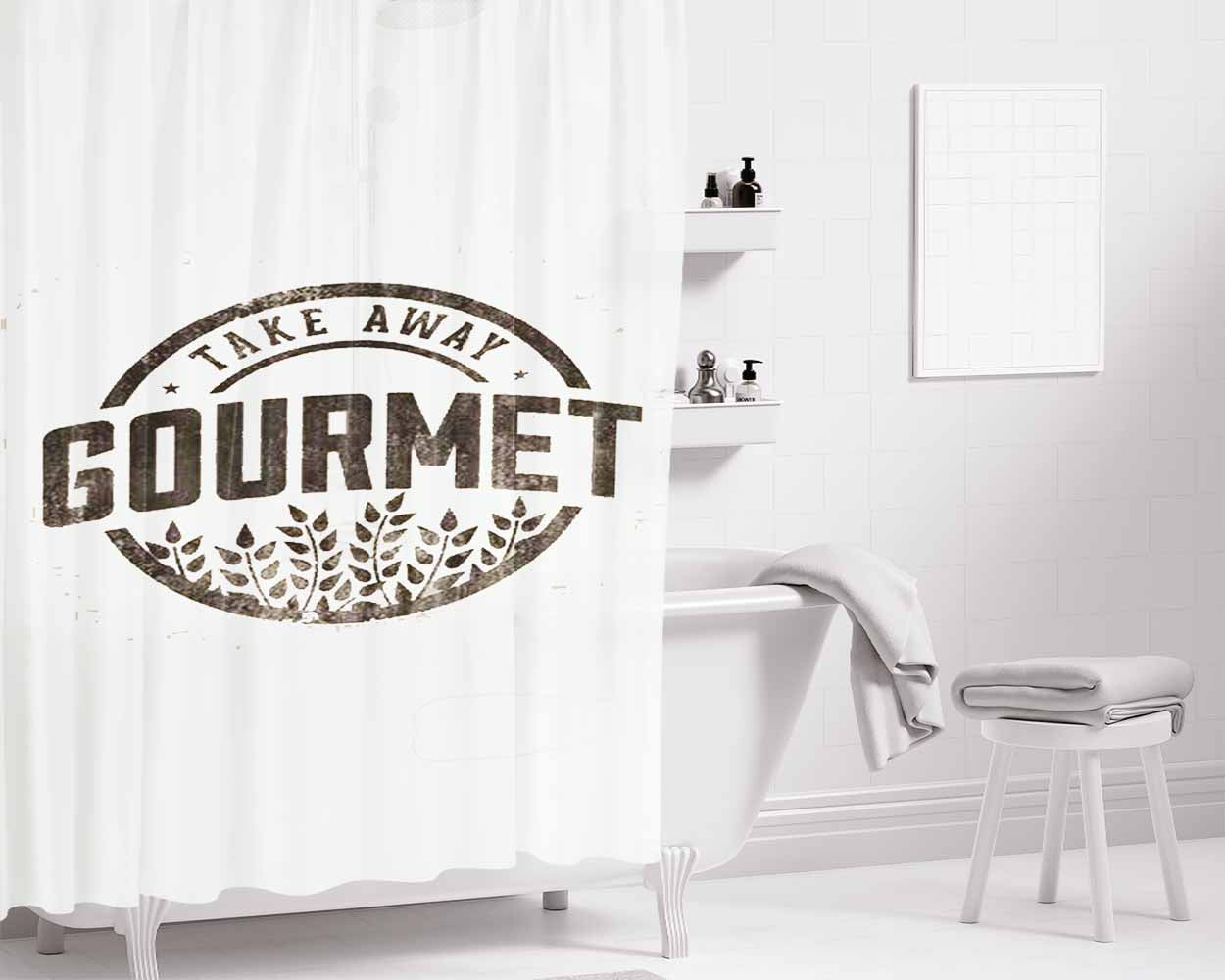 Gourmet Bathroom Shower Curtain Fabric Waterproof | 66 X 72 Inch