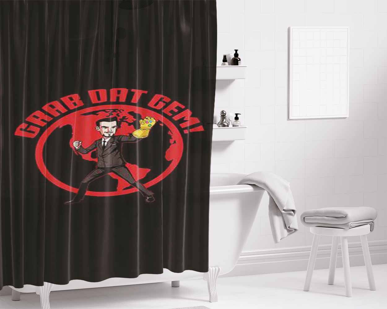 Grab Dat Gem Bathroom Shower Curtain Fabric Waterproof | 66 X 72 Inch