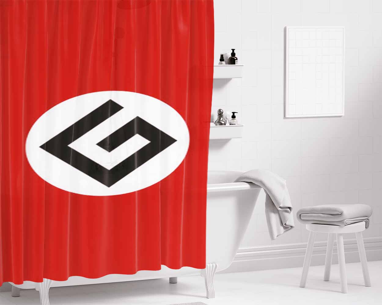 Grammar Nazi Symbols Bathroom Shower Curtain Fabric Waterproof | 66 X 72 Inch