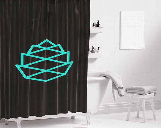 Granite Hill Threads Pinecone Logo Bathroom Shower Curtain Fabric Waterproof | 66 X 72 Inch