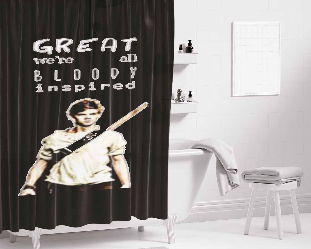 Great We'Re All Bloody Inspired Bathroom Shower Curtain Fabric Waterproof | 66 X 72 Inch