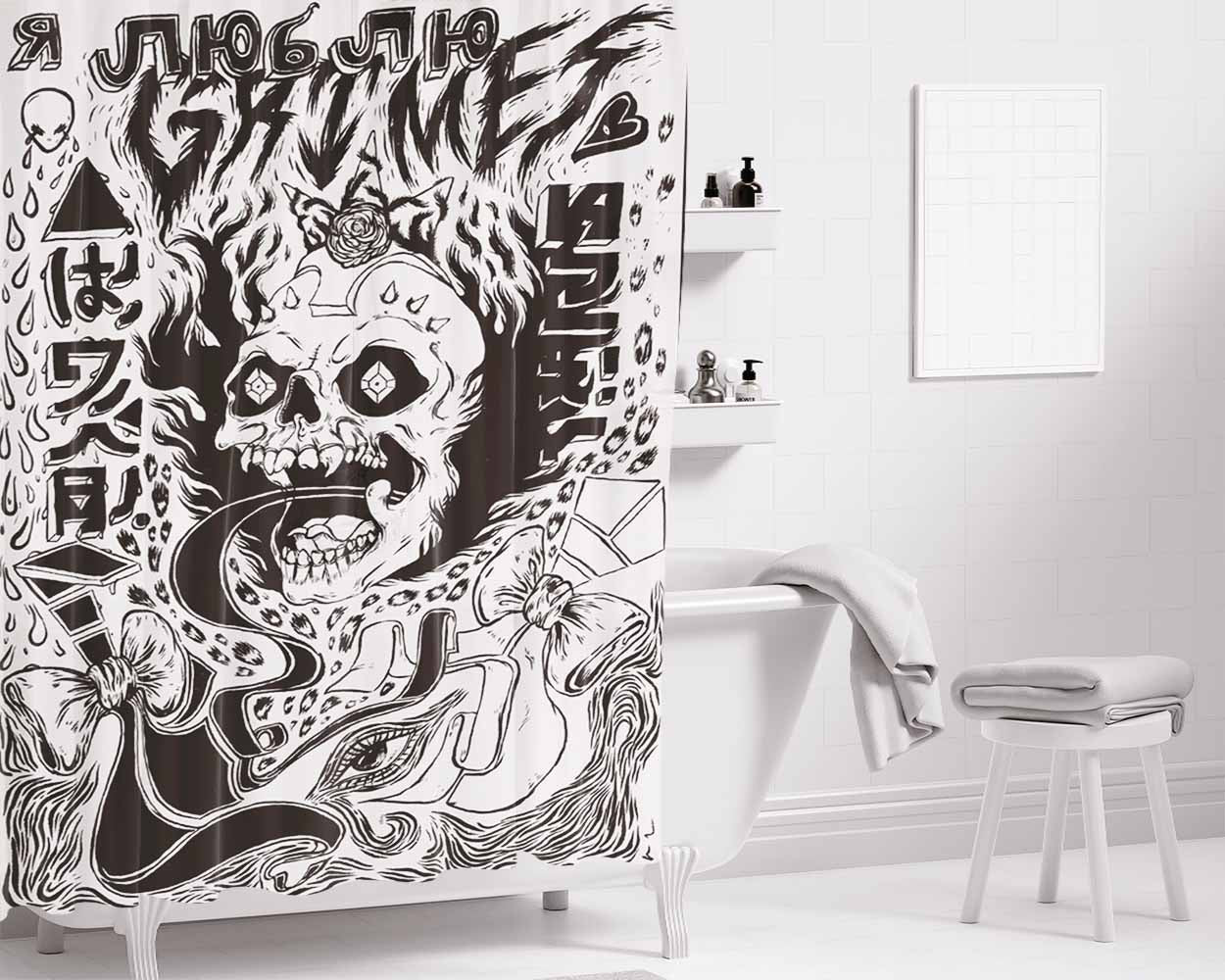 Grimes Pop Punk Bathroom Shower Curtain Fabric Waterproof | 66 X 72 Inch