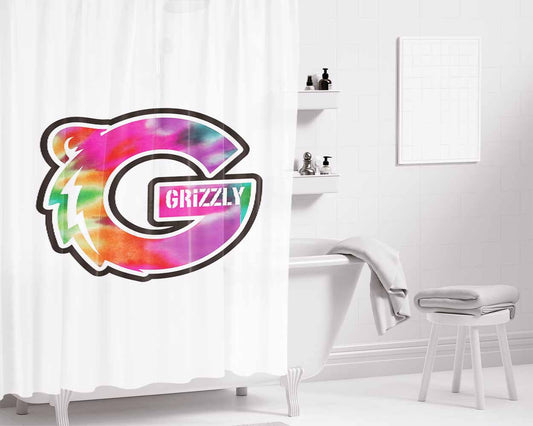 Grizzly Logo Bathroom Shower Curtain Fabric Waterproof | 66 X 72 Inch