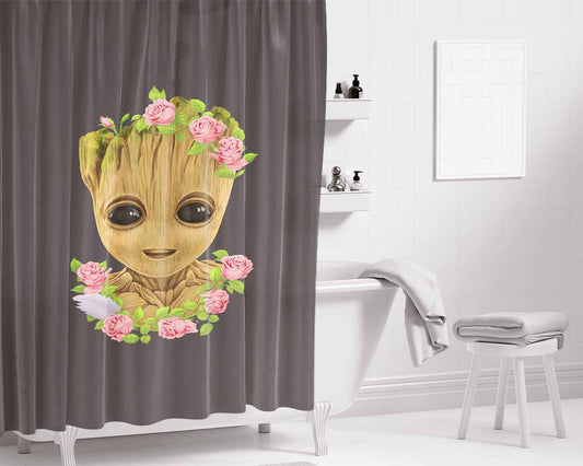 Groot Bathroom Shower Curtain Fabric Waterproof | 66 X 72 Inch