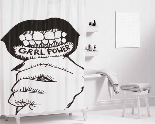 Grrl Power 30 Bathroom Shower Curtain Fabric Waterproof | 66 X 72 Inch