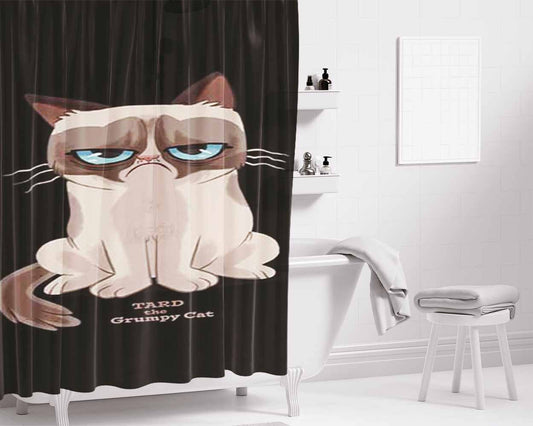 Grumpy Cat Tard Bathroom Shower Curtain Fabric Waterproof | 66 X 72 Inch