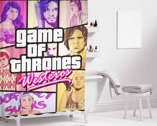 Gta Game Of Trones Bathroom Shower Curtain Fabric Waterproof | 66 X 72 Inch
