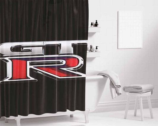 Gtr Big Logo Bathroom Shower Curtain Fabric Waterproof | 66 X 72 Inch