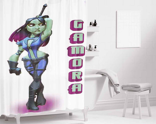 Guardian Of The Galaxy Gamora Bathroom Shower Curtain Fabric Waterproof | 66 X 72 Inch
