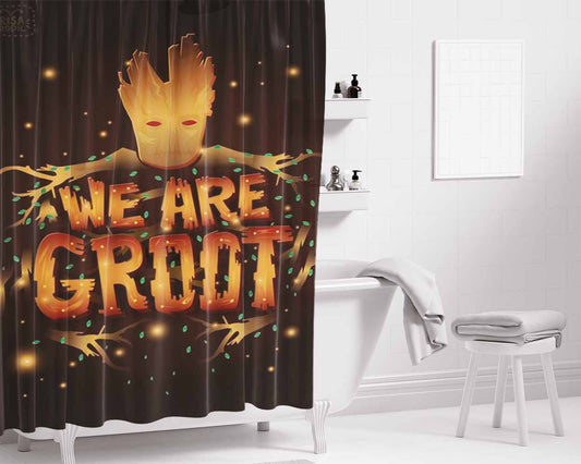 Guardian Of The Galaxy I Am Groot Bathroom Shower Curtain Fabric Waterproof | 66 X 72 Inch