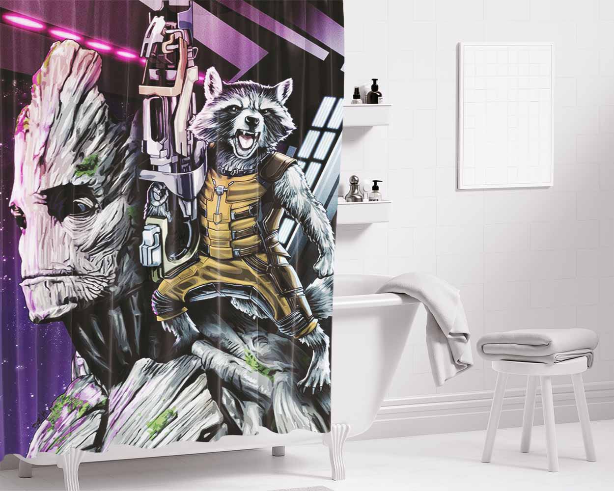Guardians Poster Art Killing Bathroom Shower Curtain Fabric Waterproof | 66 X 72 Inch