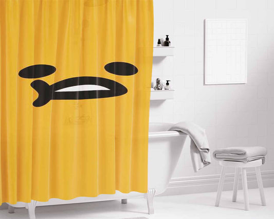 Gudetama Face Bathroom Shower Curtain Fabric Waterproof | 66 X 72 Inch