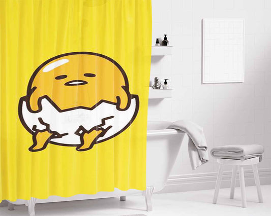 Gudetama The Lazy Egg Bathroom Shower Curtain Fabric Waterproof | 66 X 72 Inch