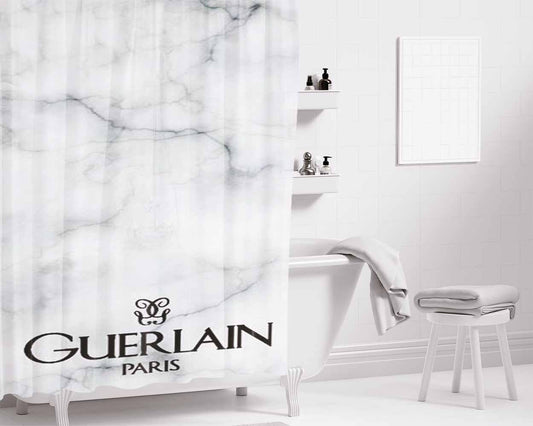 Guerlain Paris Marble Art Bathroom Shower Curtain Fabric Waterproof | 66 X 72 Inch