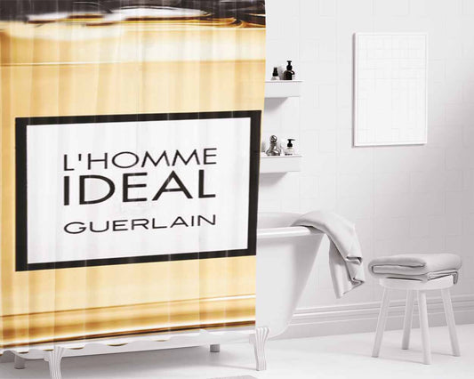 Guerlain Paris Parfum Lhomme Ideal Bathroom Shower Curtain Fabric Waterproof | 66 X 72 Inch